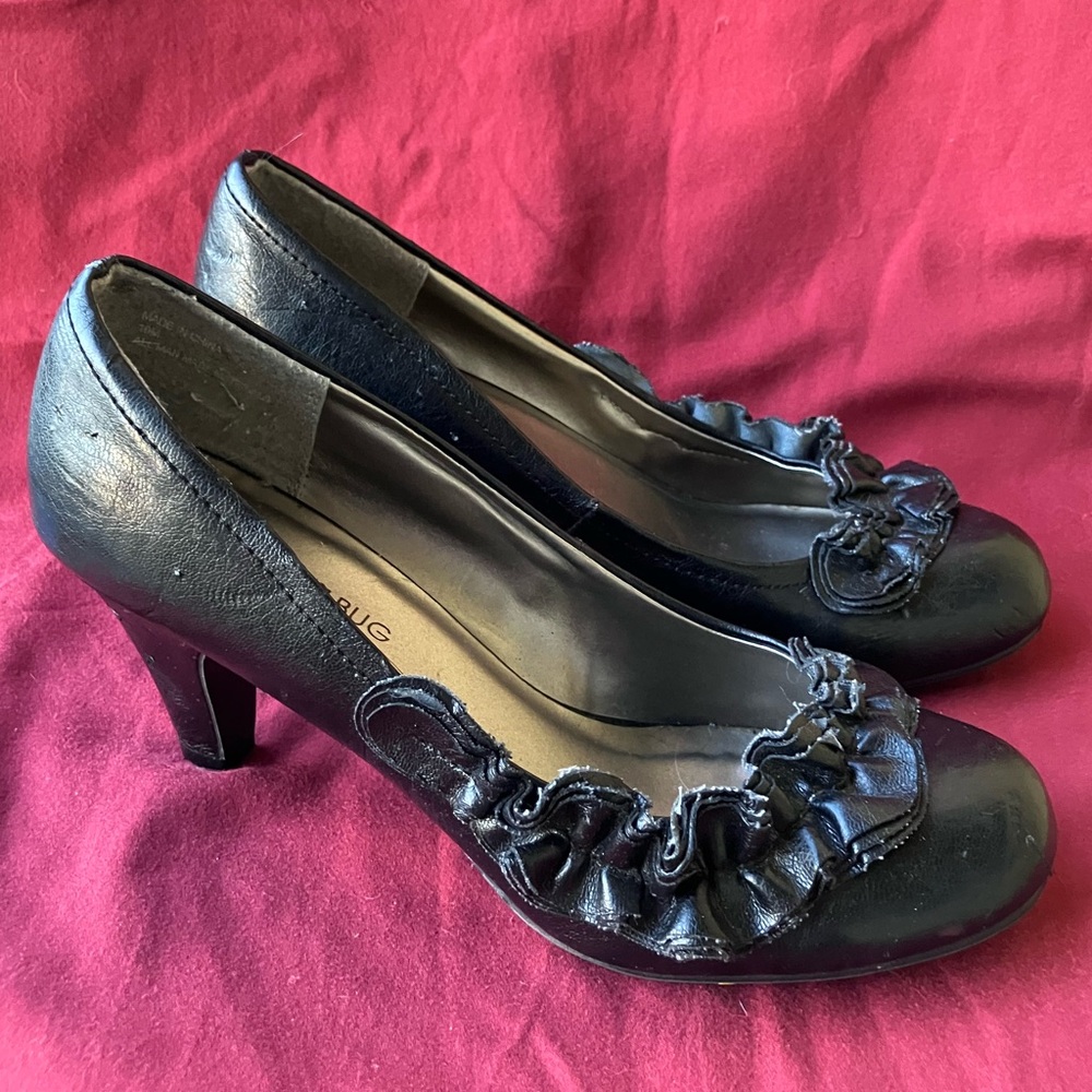 Fashion Bug Black Ruffle Heels